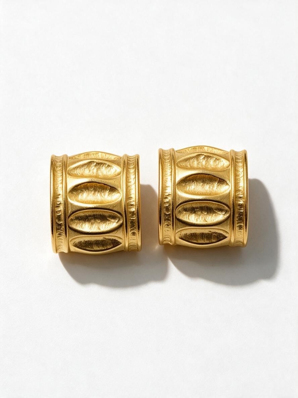 Vintage Givenchy Goldtone Huggy Clip On Earrings
